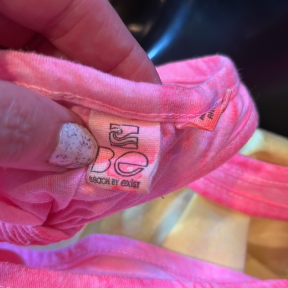 Pink White & yellow Racer Back Flowy Tank - Picture 4 of 5